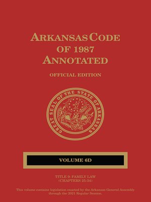 cover image of Arkansas Code of 1987 Annotated